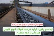 ثبت دو رکورد تولید در صبا فولاد خلیج فارس هم زمان با نیمه شعبان